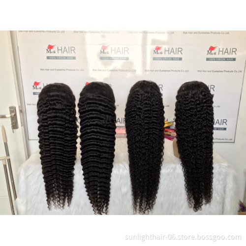 Sunlight mink brazilian  vendor jewish wig Indian temple hair processed virgin hair deep wave cambodian hair lace frontal wig